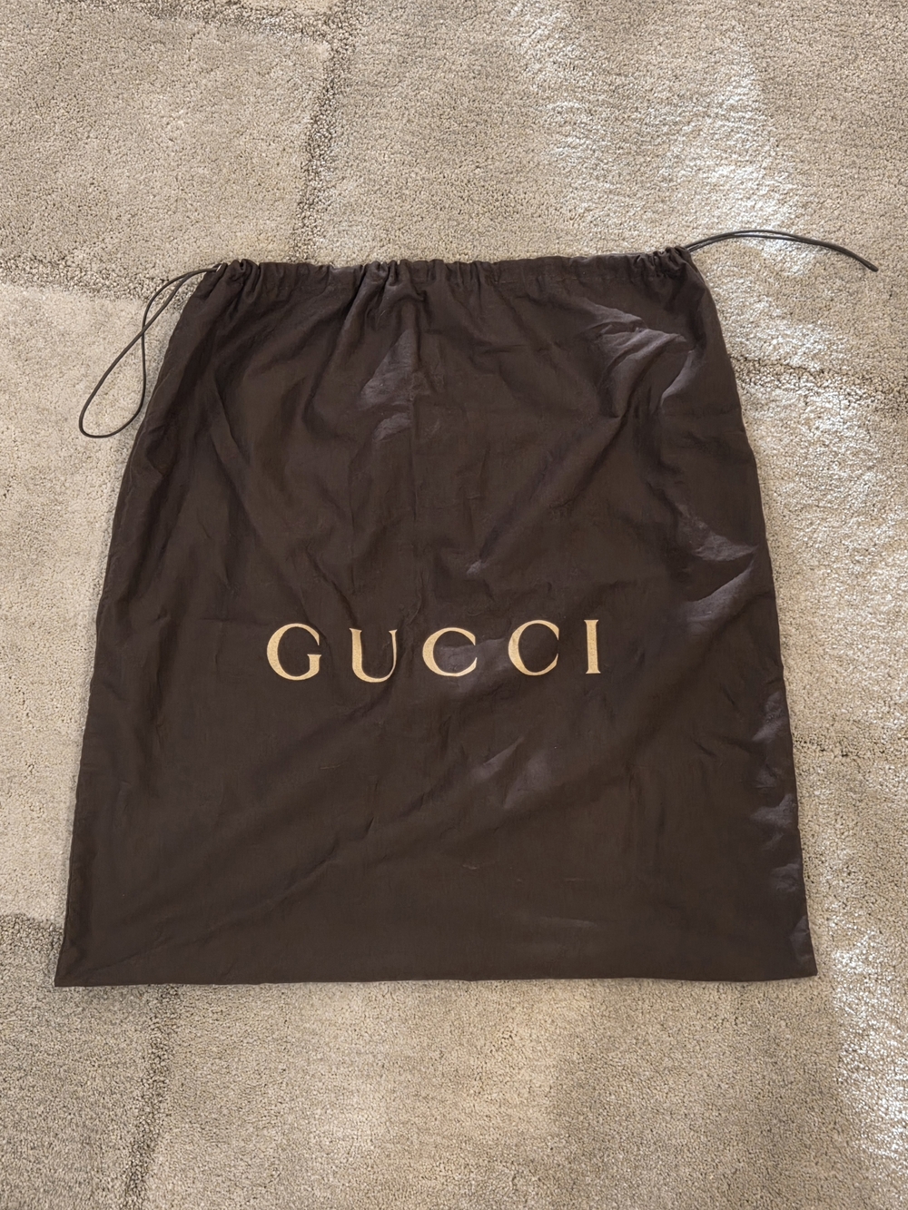 Vintage Gucci Dark Brown Dust Bag with Gold Logo